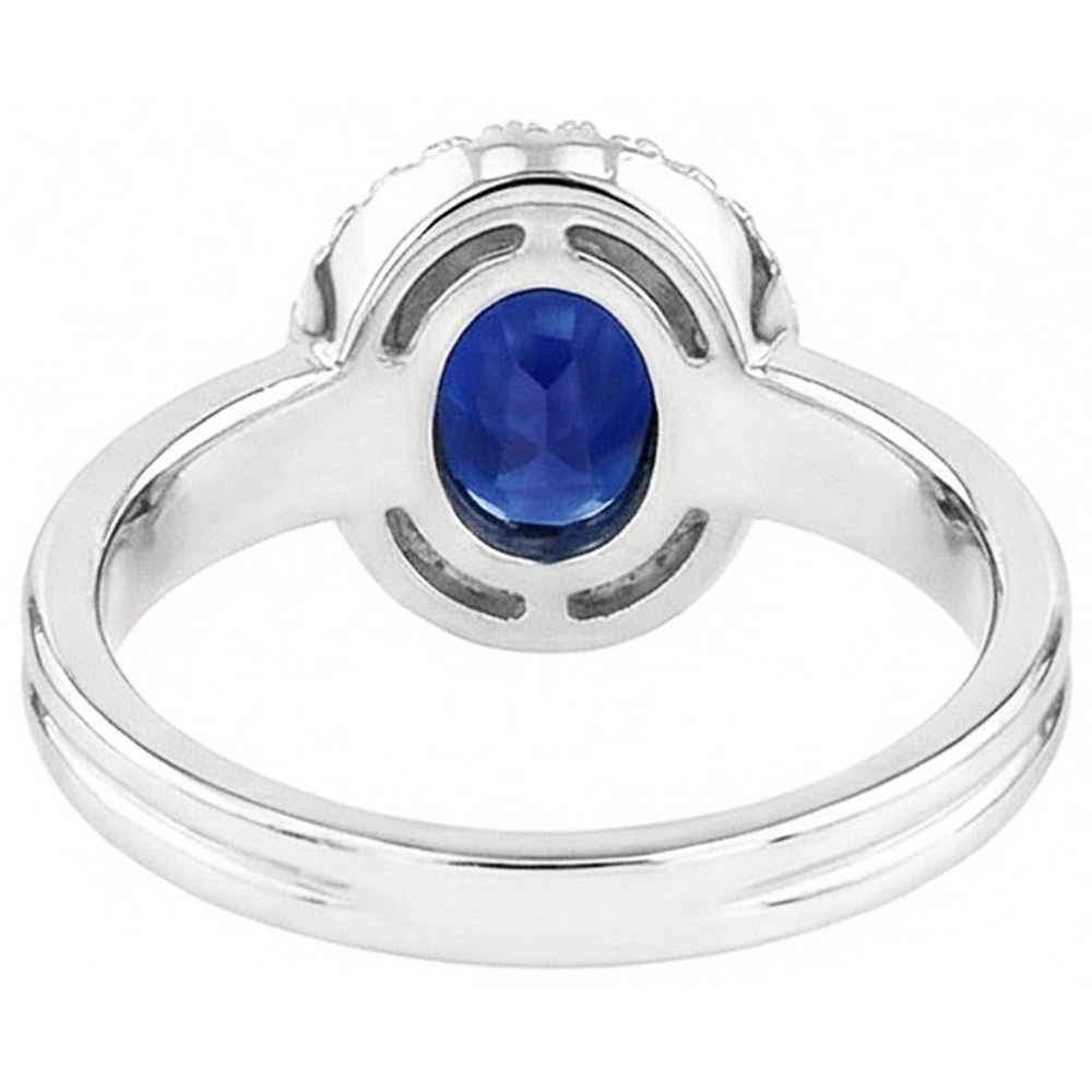 natural round sapphire 3ct band on white background