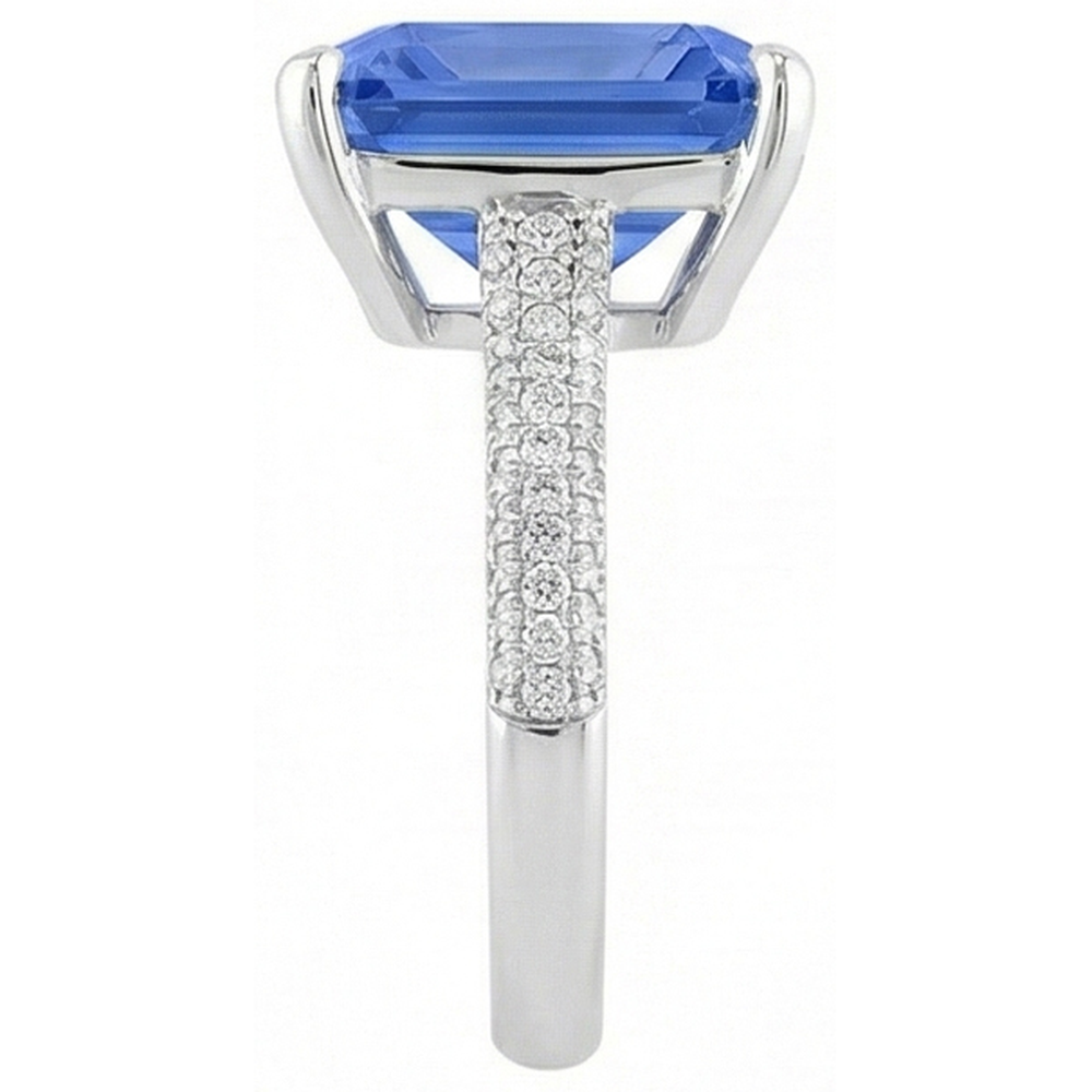 Natural Earth Mined Diamond ( Not Lab Grown ) Engagement Ring 5 Carats Radiant Sapphire Gemstone Jewelry