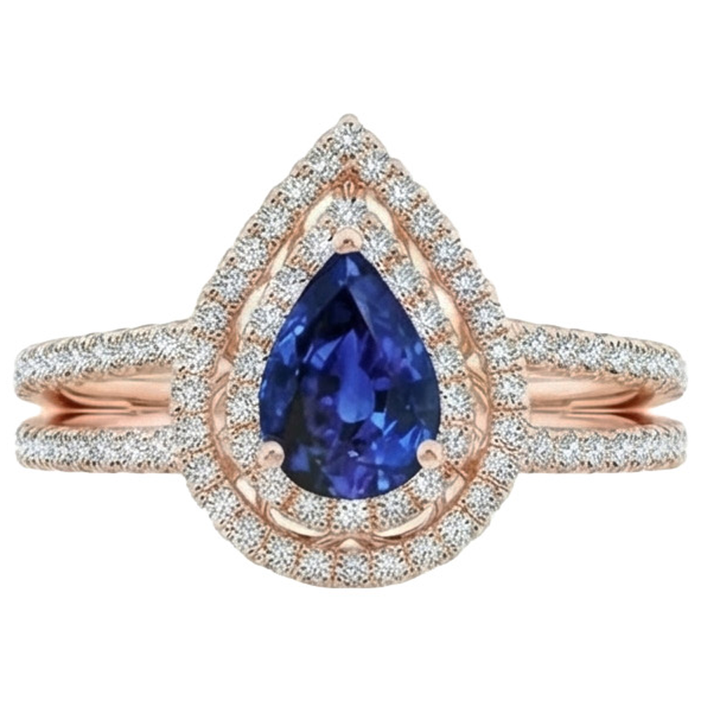 natural round sapphire 5.75ct ring side angle