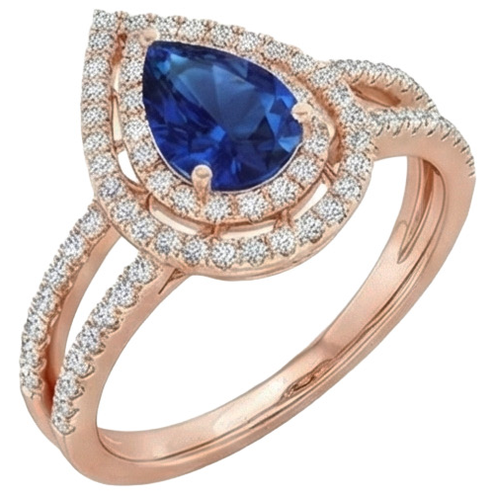 natural round sapphire 5.75ct ring close up detail
