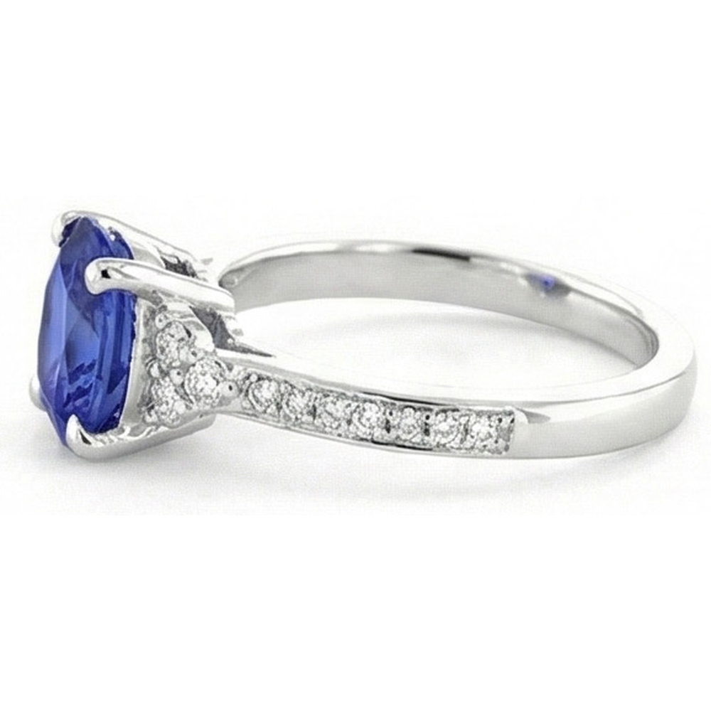natural round sapphire 3.50ct ring lifestyle photo