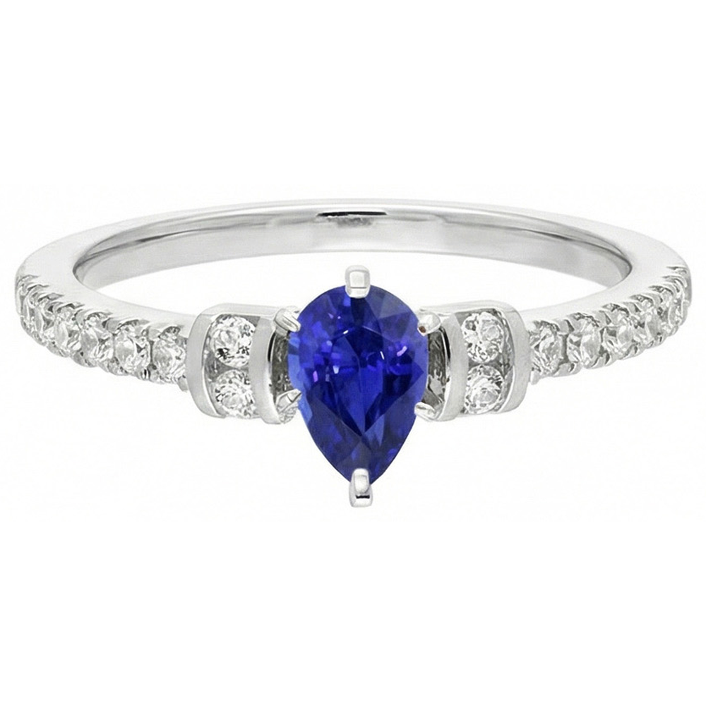 natural round sapphire 2.50ct ring top view