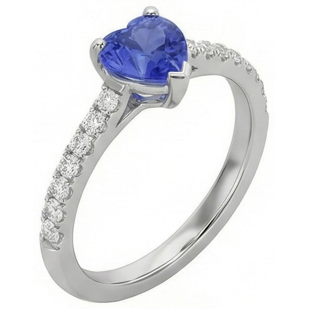 natural round sapphire 3ct ring top view