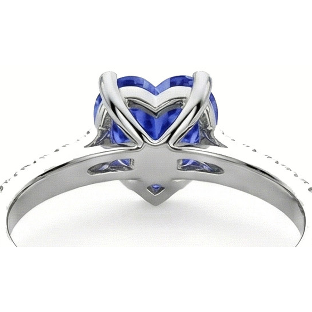 natural round sapphire 3ct ring band detail