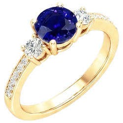 Natural Sapphire Ring 2ct - Yellow Gold 14K