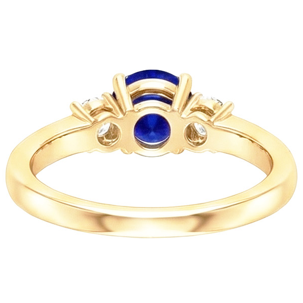 natural round sapphire 2ct ring top view