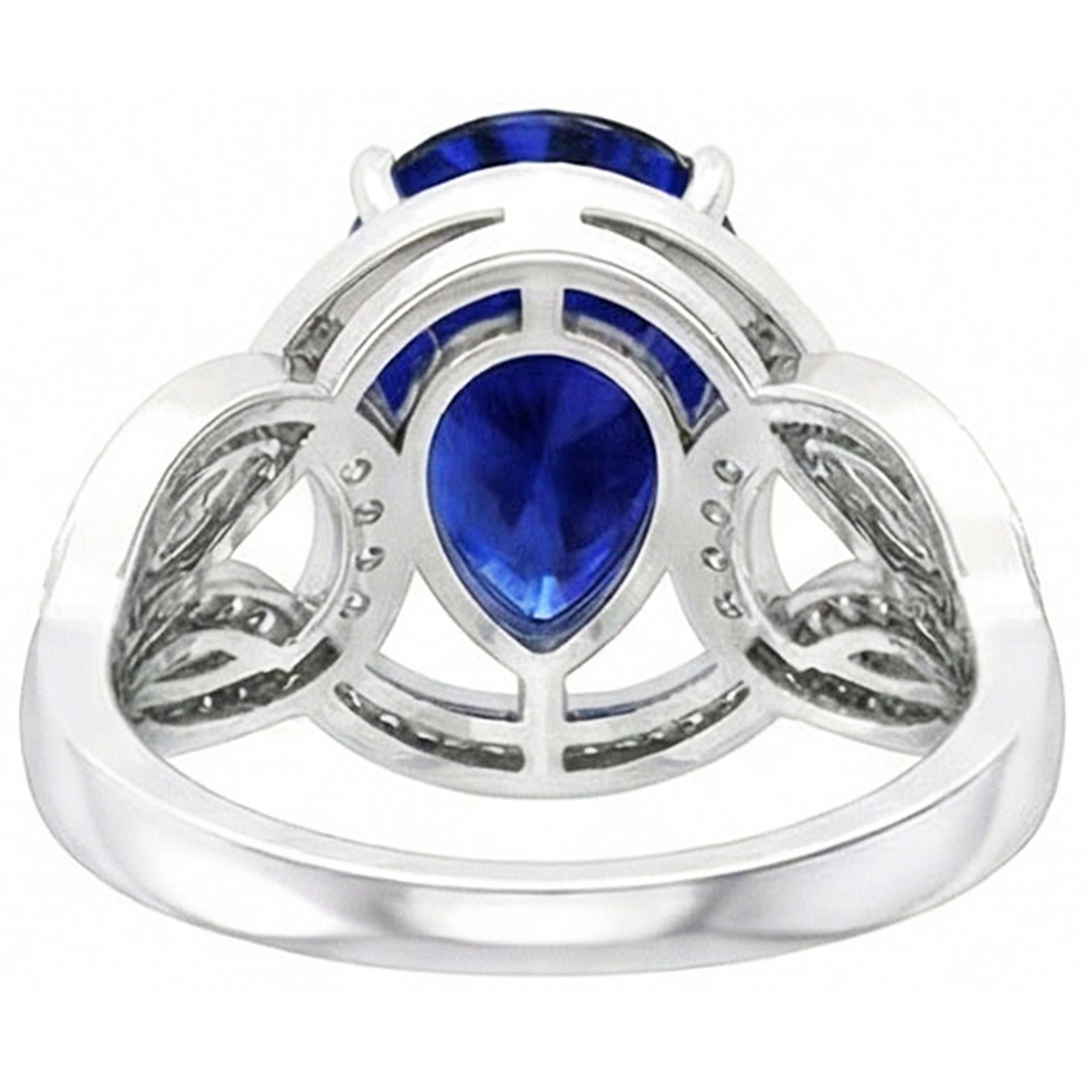 natural round sapphire 3ct ring profile view