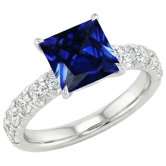 natural round sapphire 6ct ring side angle