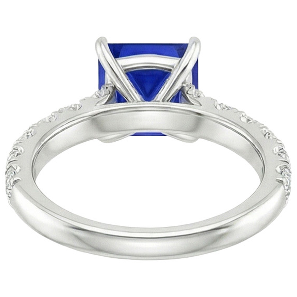 natural round sapphire 6ct ring top view