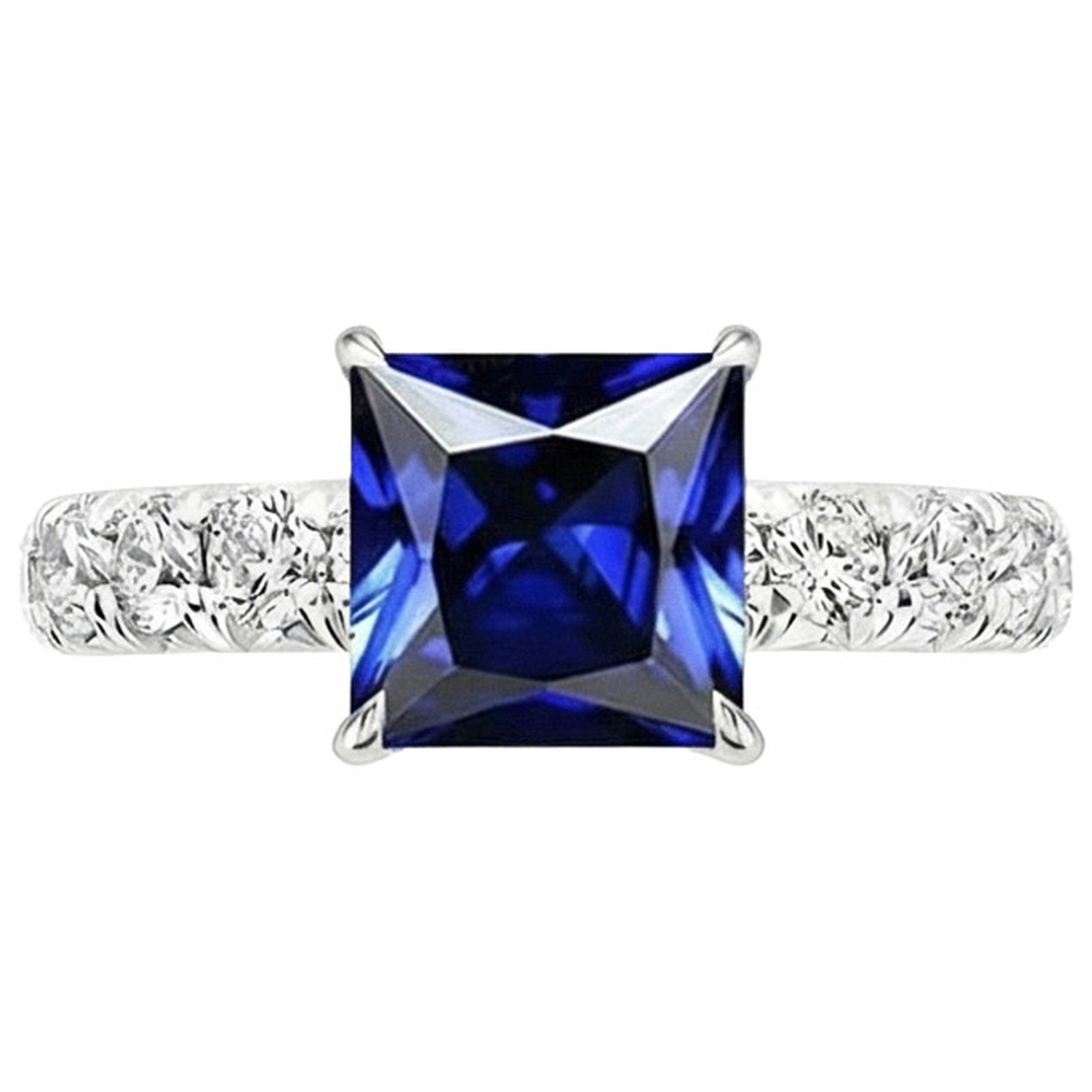 natural round sapphire 6ct ring profile view