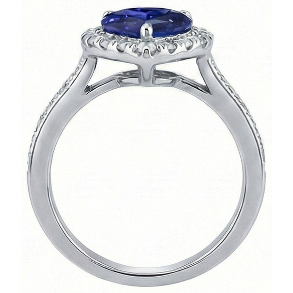 natural round sapphire 4ct ring top view