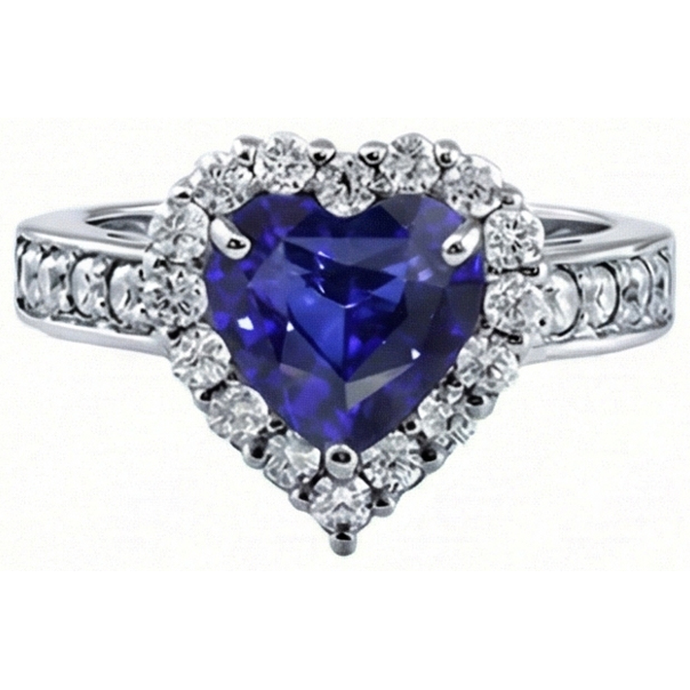 natural round sapphire 4ct ring profile view