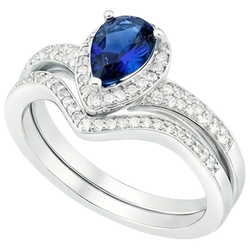 Natural Sapphire Ring 4ct - White Gold 14K