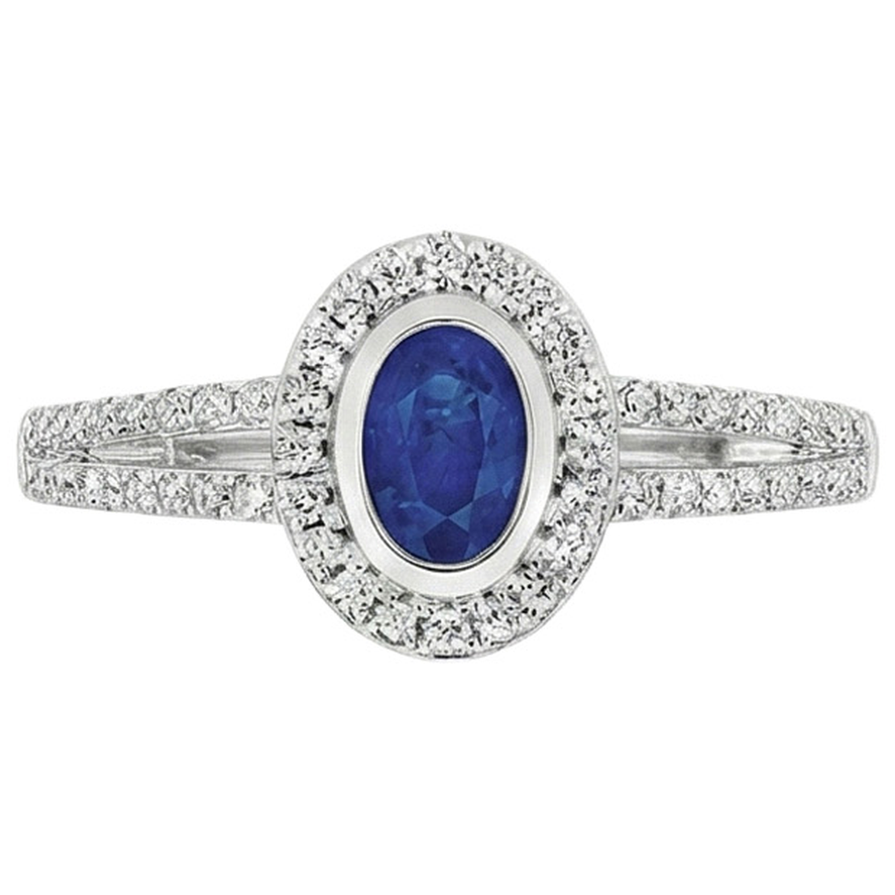 natural round sapphire 2.50ct watch profile view