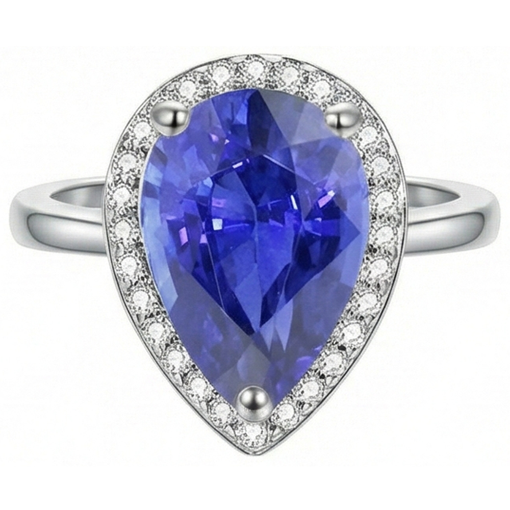 natural round sapphire 4ct ring side angle