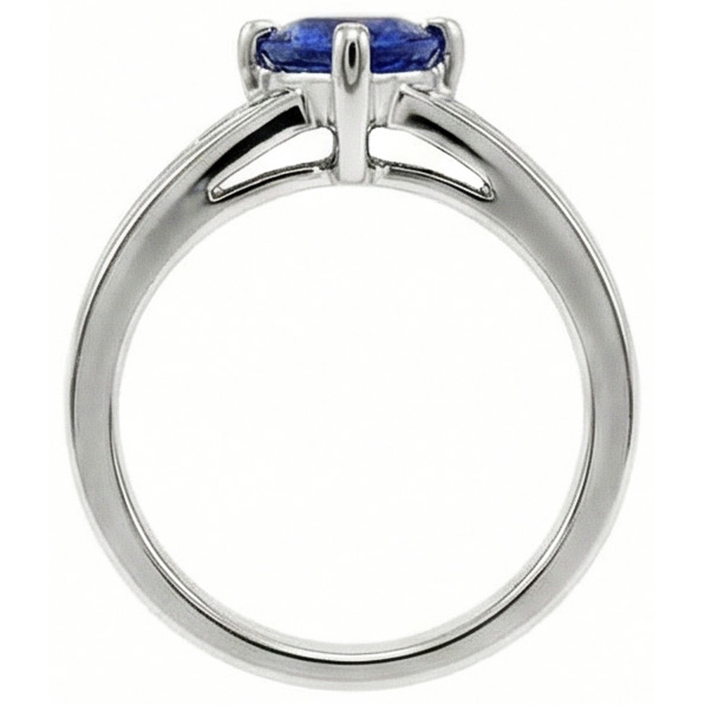 Natural Earth Mined Diamond ( Not Lab Grown ) Jewelry Trillion Blue Sapphire Ring 1.25 Carats 5 Stone Style