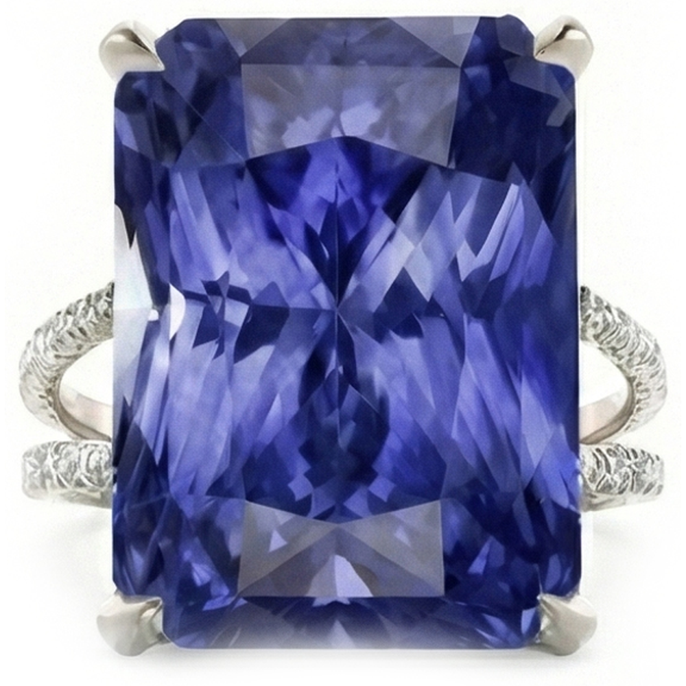 Natural Earth Mined Diamond ( Not Lab Grown ) Ring Big Sapphire Gemstone Jewelry 7.50 Carats Split Shank