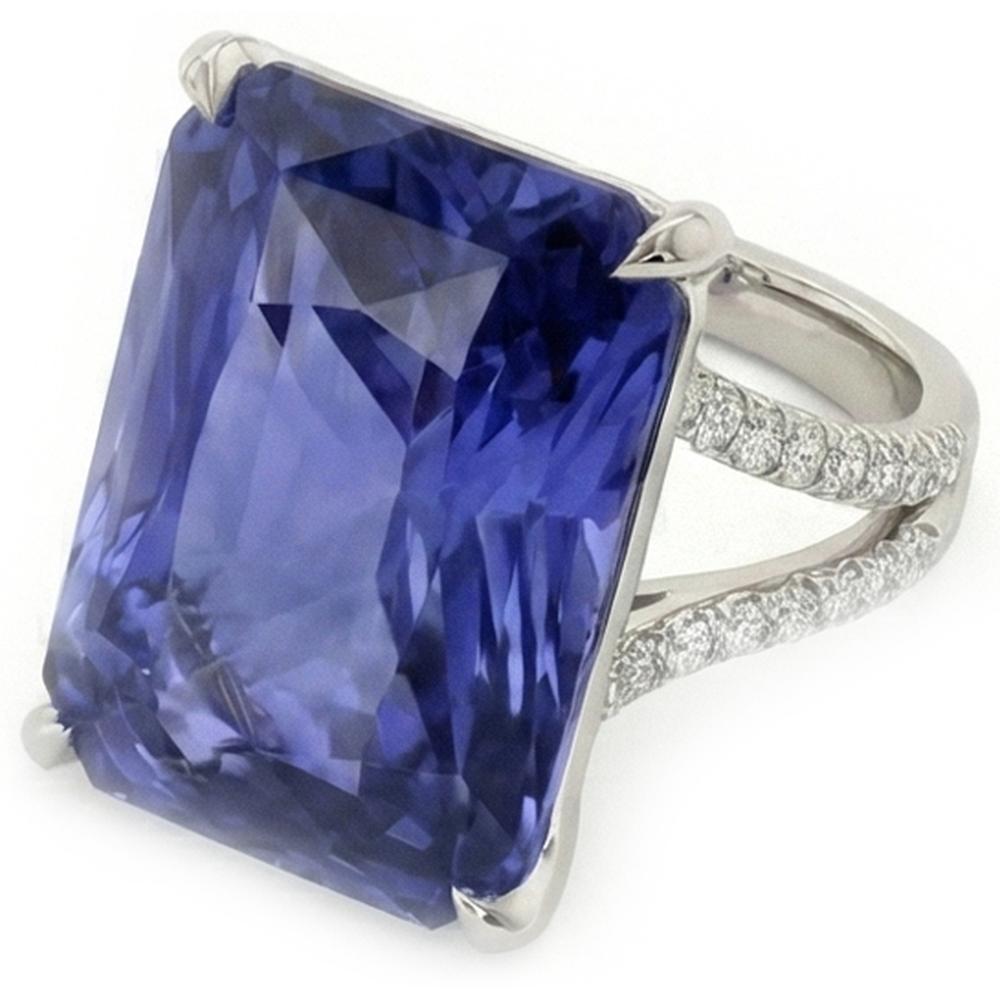 Natural Earth Mined Diamond ( Not Lab Grown ) Ring Big Sapphire Gemstone Jewelry 7.50 Carats Split Shank