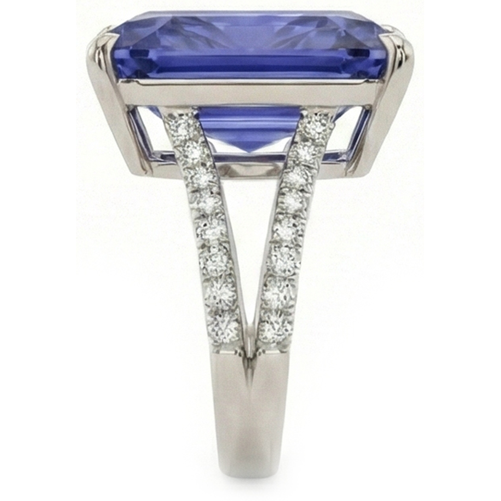 Natural Earth Mined Diamond ( Not Lab Grown ) Ring Big Sapphire Gemstone Jewelry 7.50 Carats Split Shank