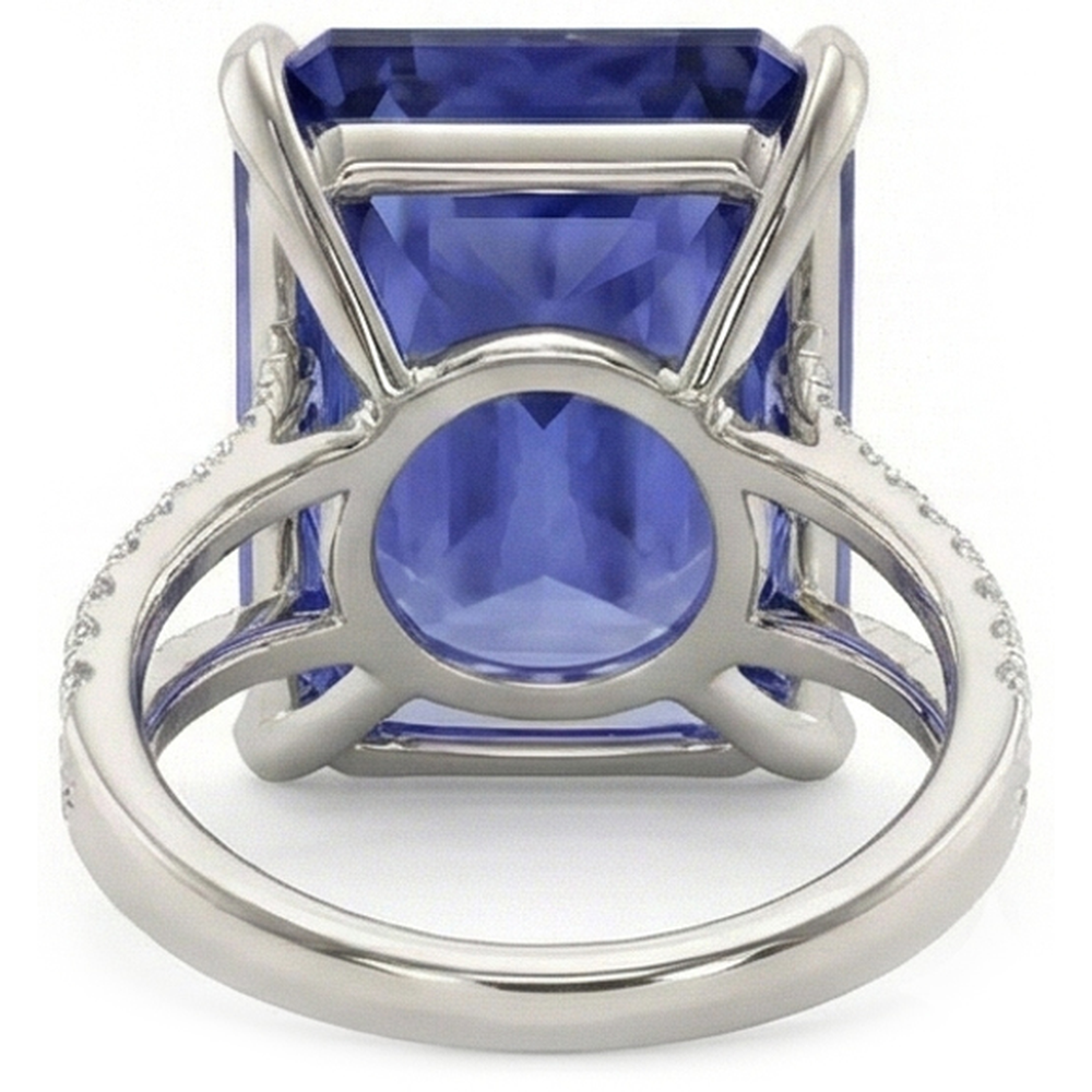 Natural Earth Mined Diamond ( Not Lab Grown ) Ring Big Sapphire Gemstone Jewelry 7.50 Carats Split Shank