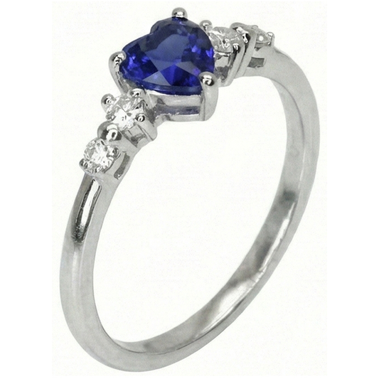 natural round sapphire 1.25ct ring front view