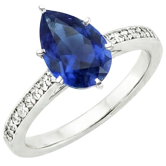 natural round sapphire 7.25ct ring side angle