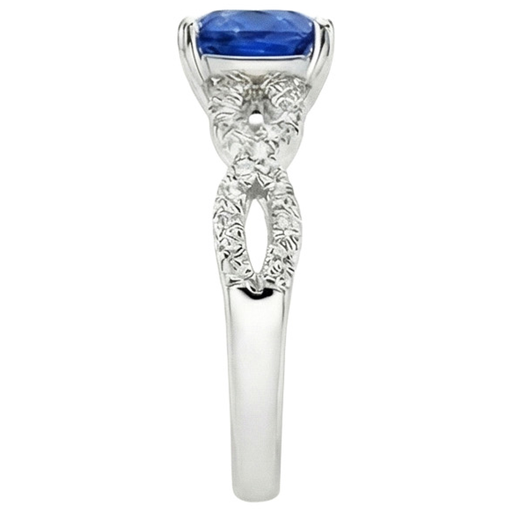 natural round sapphire 2.75ct ring profile view