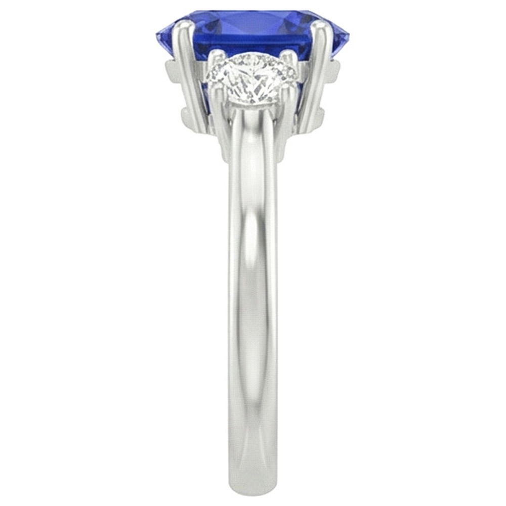 natural round sapphire 4.75ct ring top view