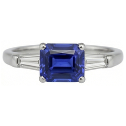 Natural Sapphire Ring 2ct - White Gold 14K