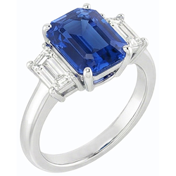 Natural Sapphire Ring 2ct - White Gold 14K
