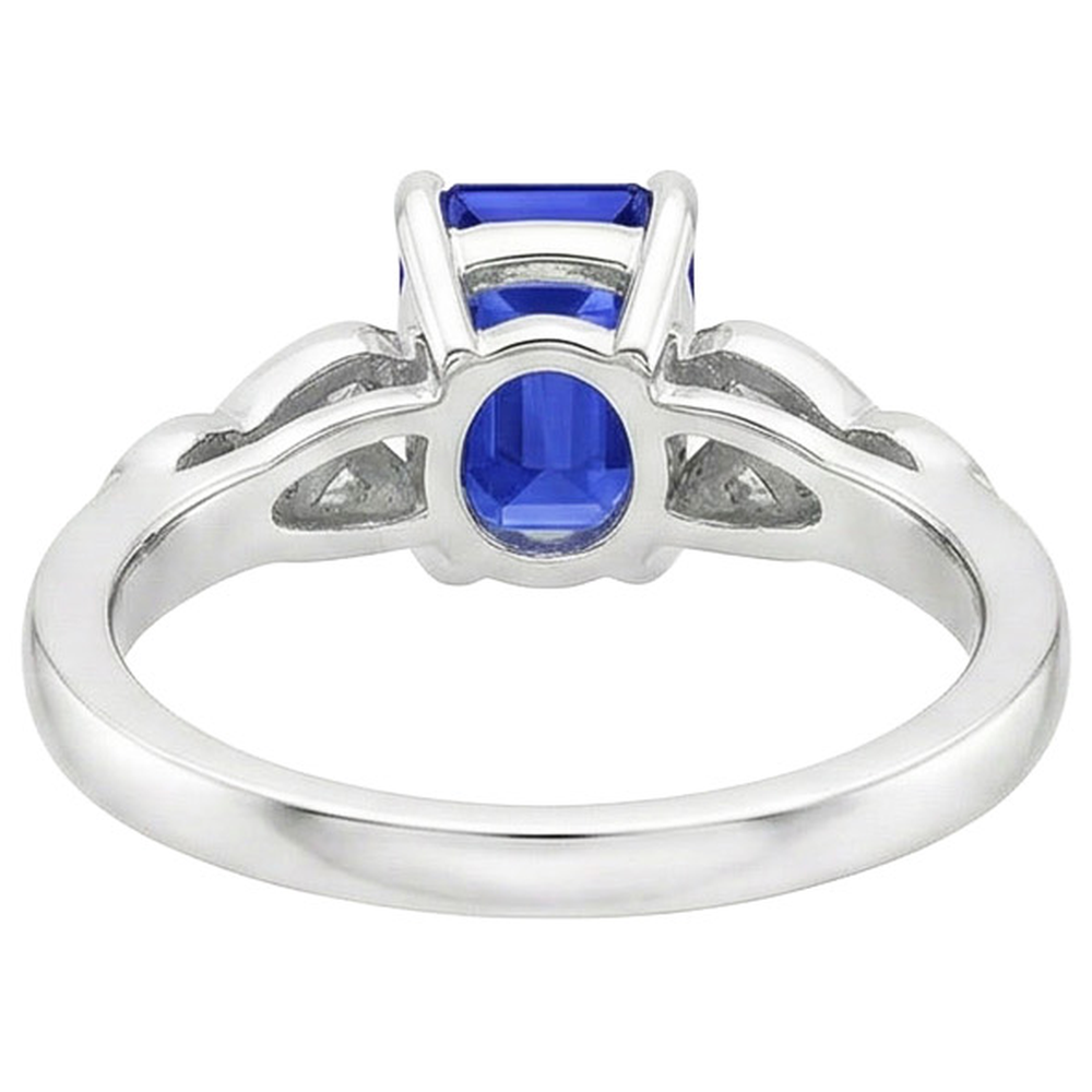 natural emerald sapphire 3.25ct ring top view