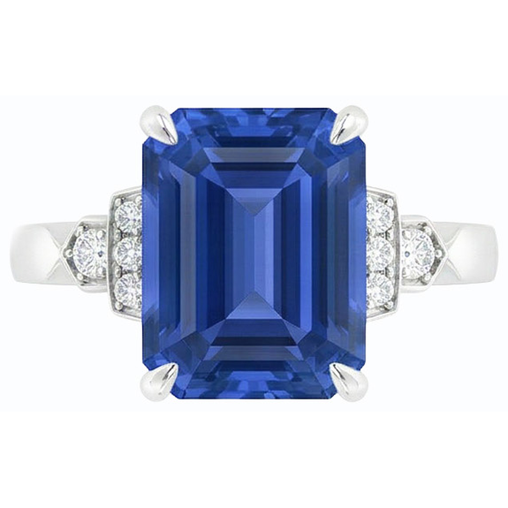 natural emerald sapphire 3ct ring side angle