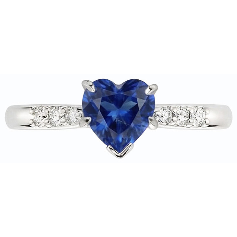 natural round sapphire 1.50ct ring side angle