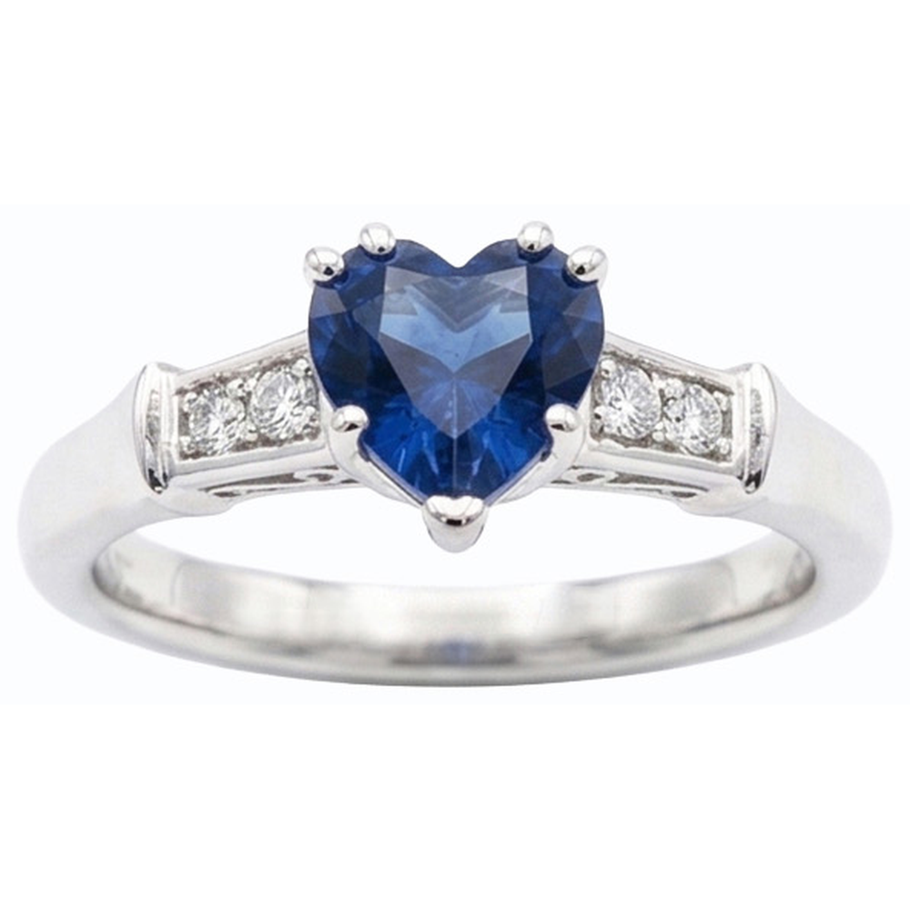 natural round sapphire 1.75ct ring side angle