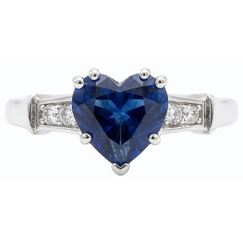natural round sapphire 1.75ct ring top view
