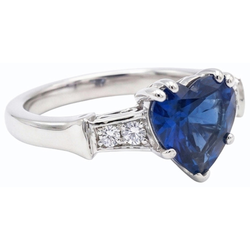 Natural Sapphire Ring 1.75ct - White Gold 14K