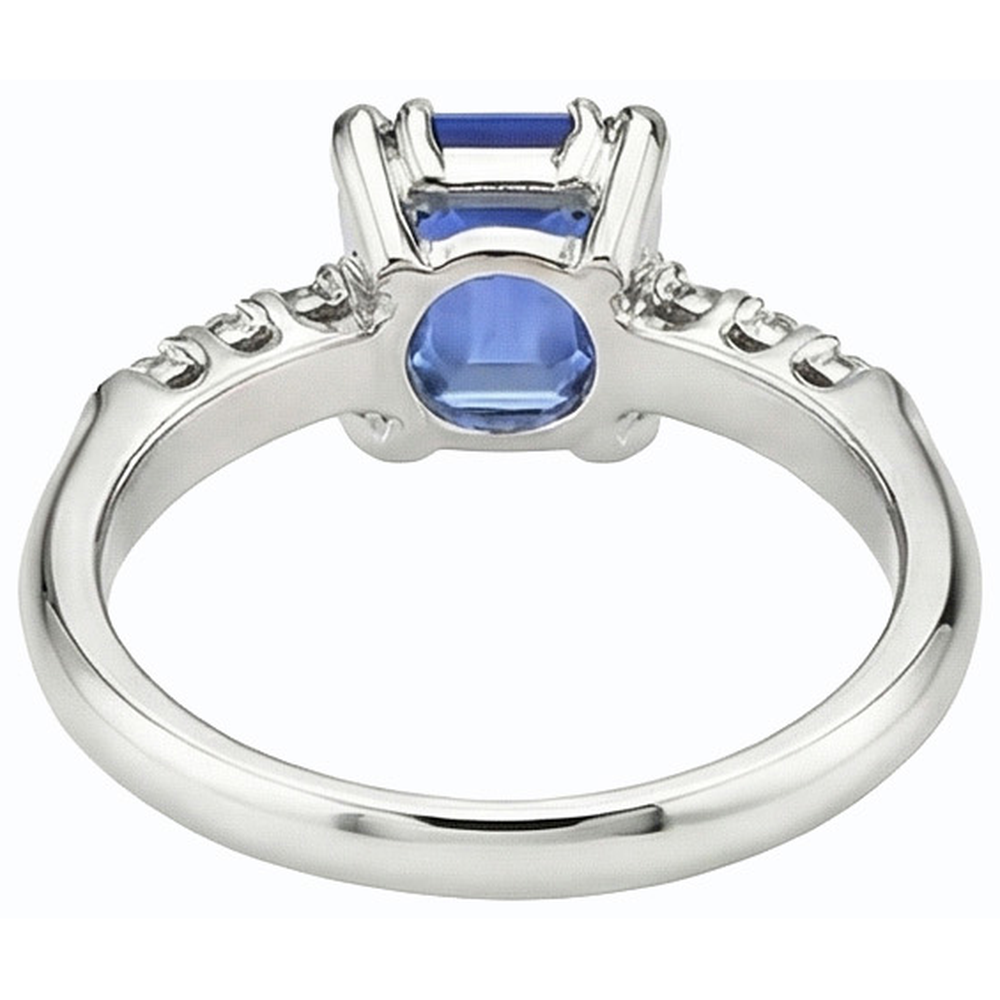 Natural Earth Mined Diamond ( Not Lab Grown ) Anniversary Ring Emerald Light Blue Sapphire 3 Carats