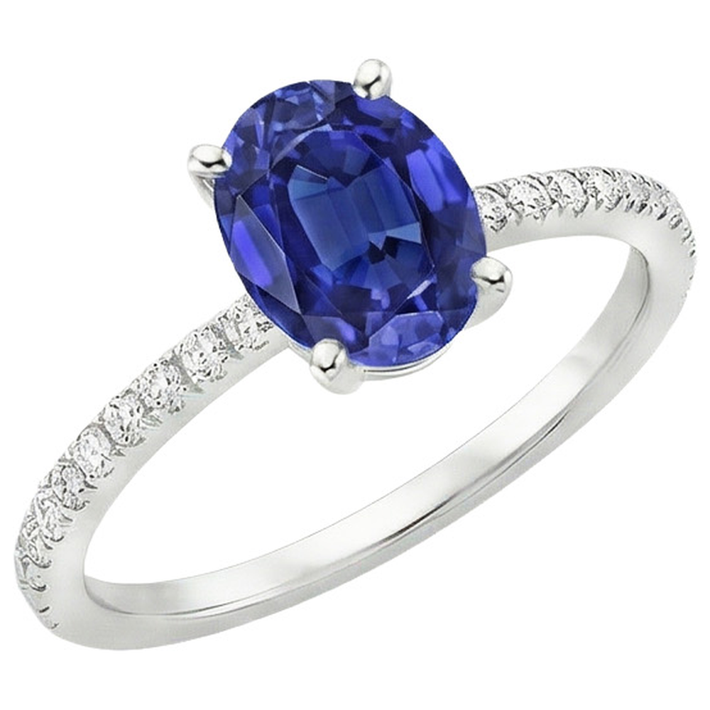 natural round sapphire 5ct ring side angle
