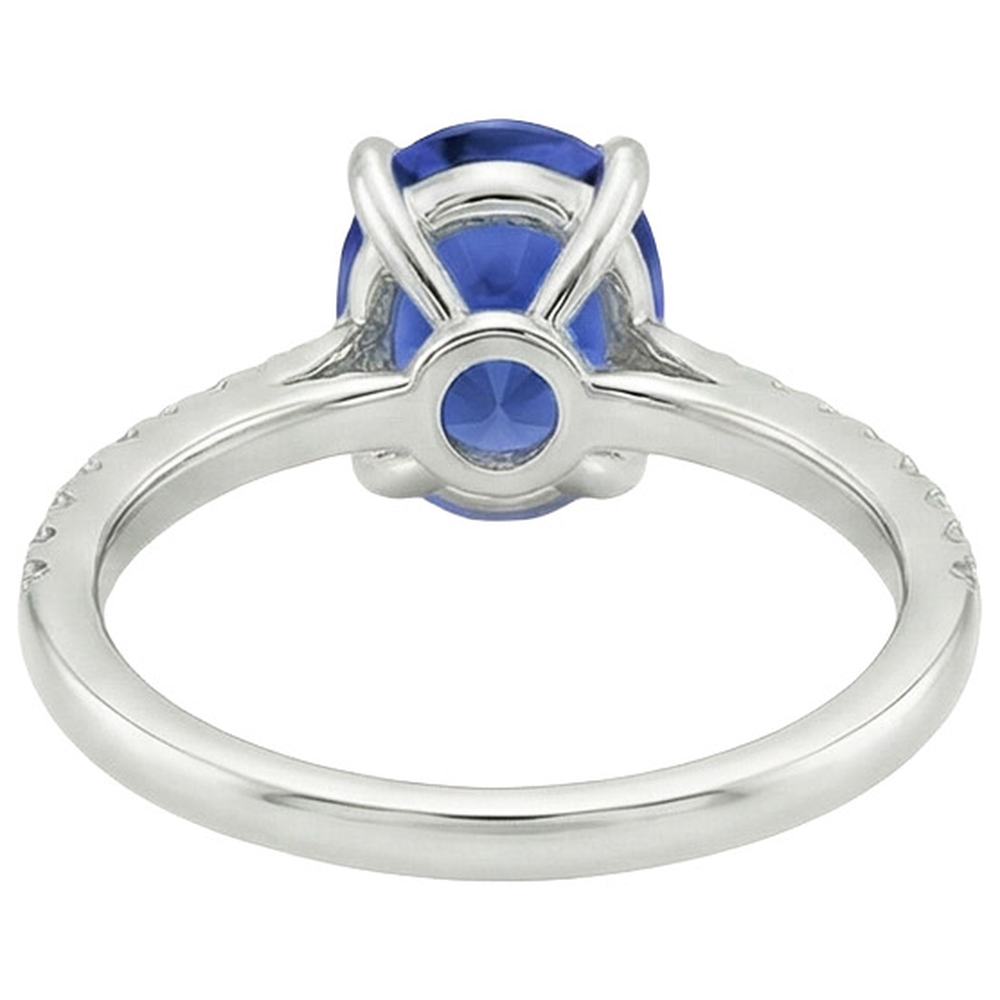 natural round sapphire 5ct ring top view