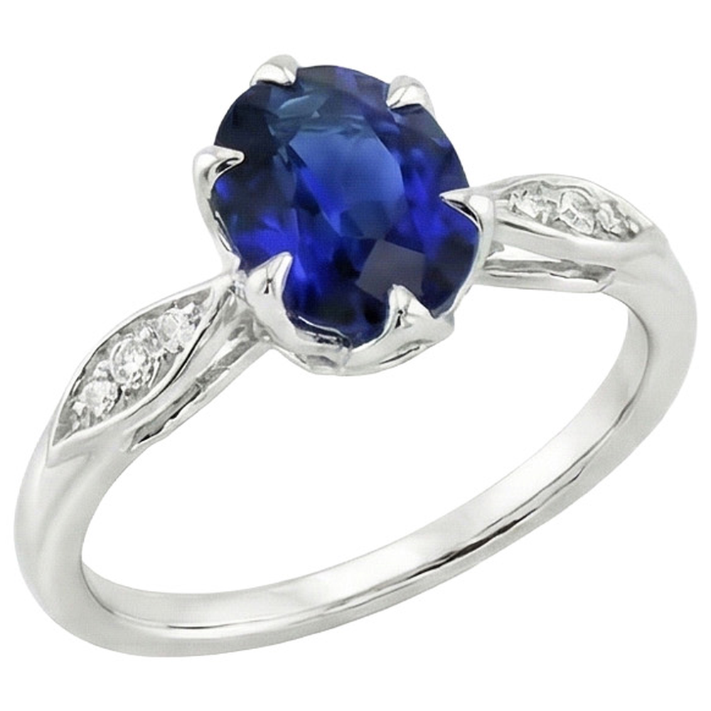 natural round sapphire 3.50ct ring side angle