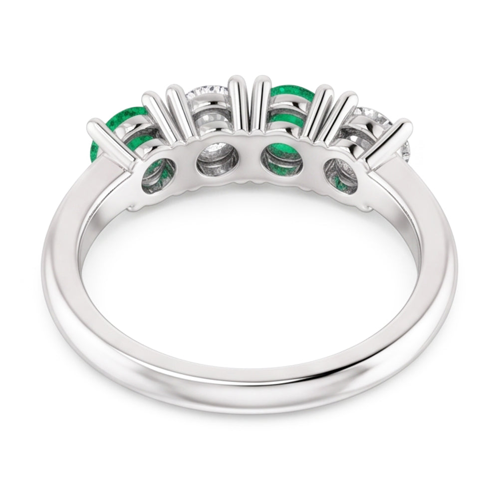 Natural Earth Mined Diamond ( Not Lab Grown ) Band 0.80 Carats Green Emerald Ladies Jewelry New