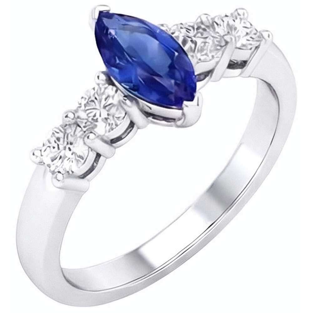 natural round sapphire 1.50ct ring side angle