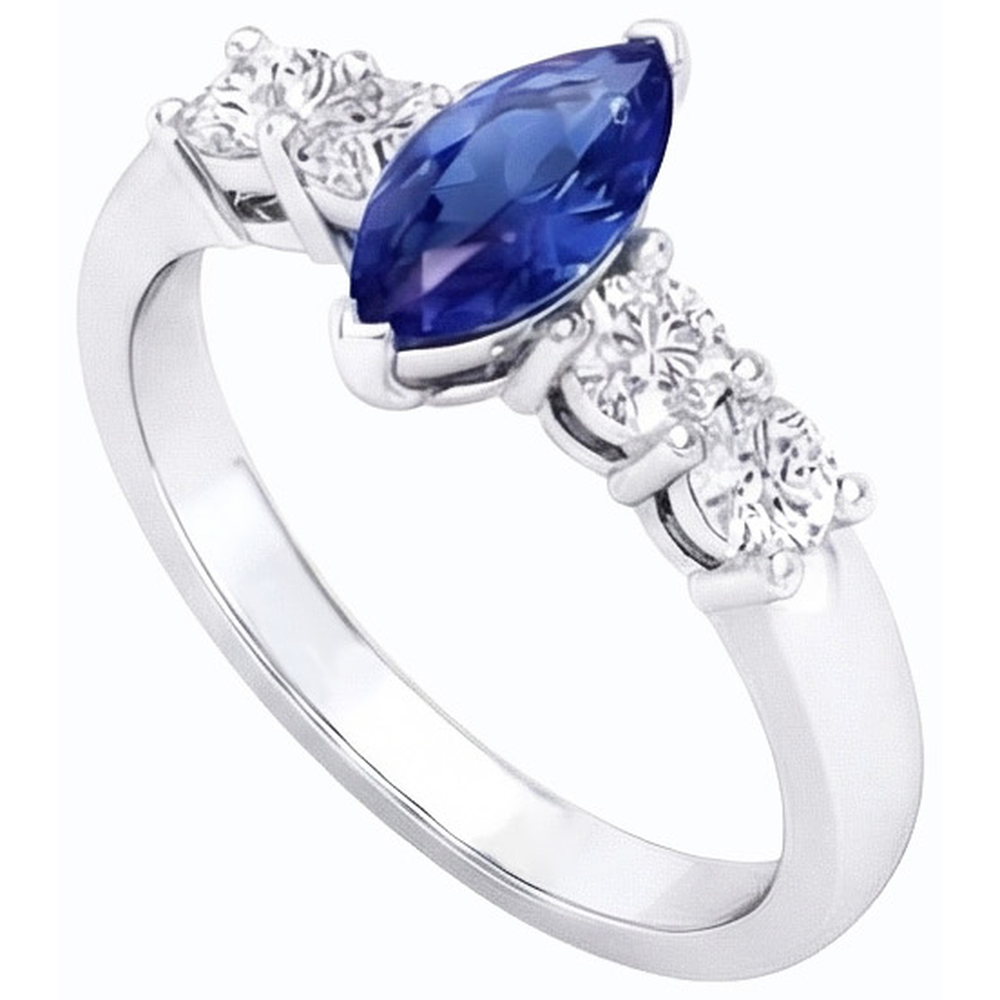 natural round sapphire 1.50ct ring close up detail