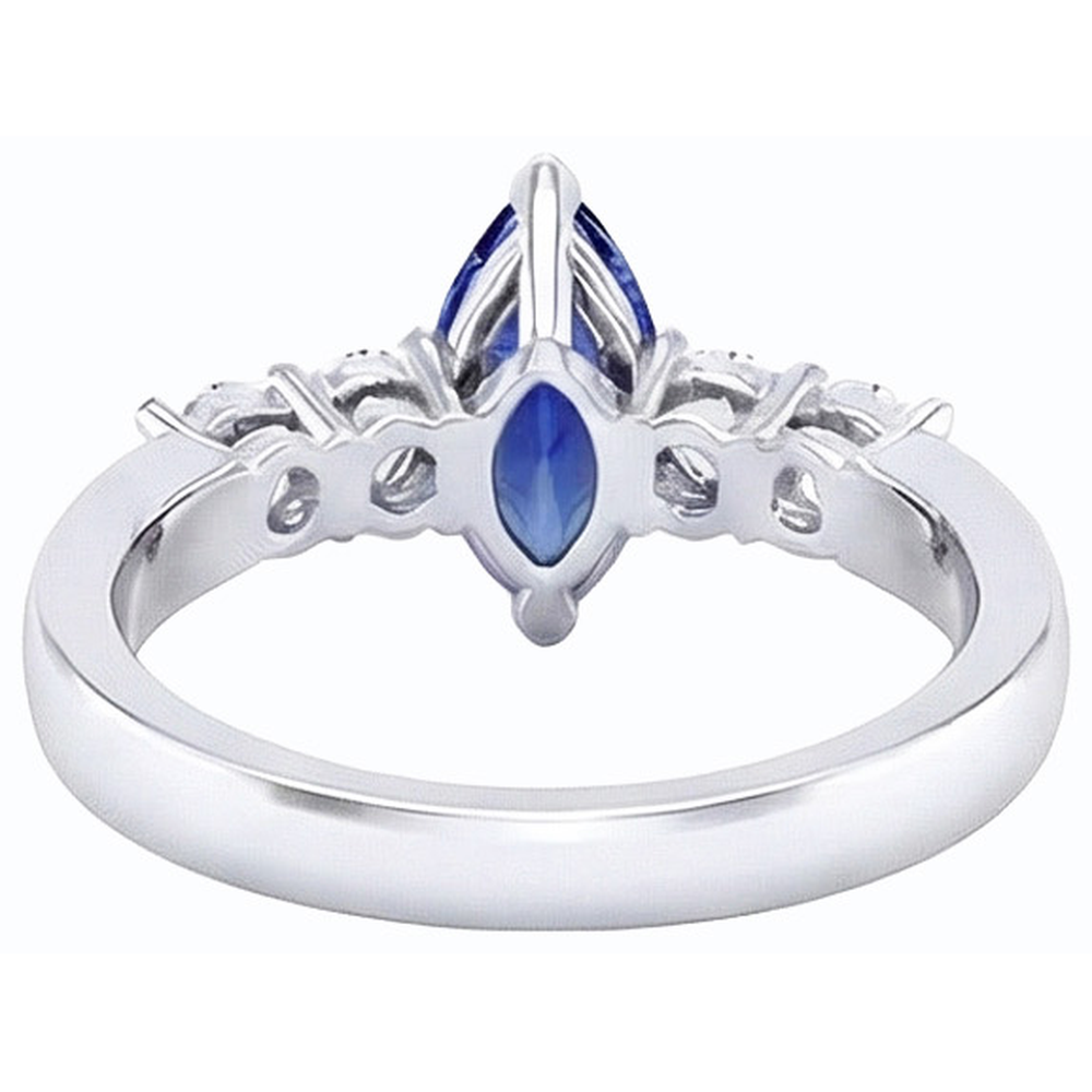 natural round sapphire 1.50ct ring top view