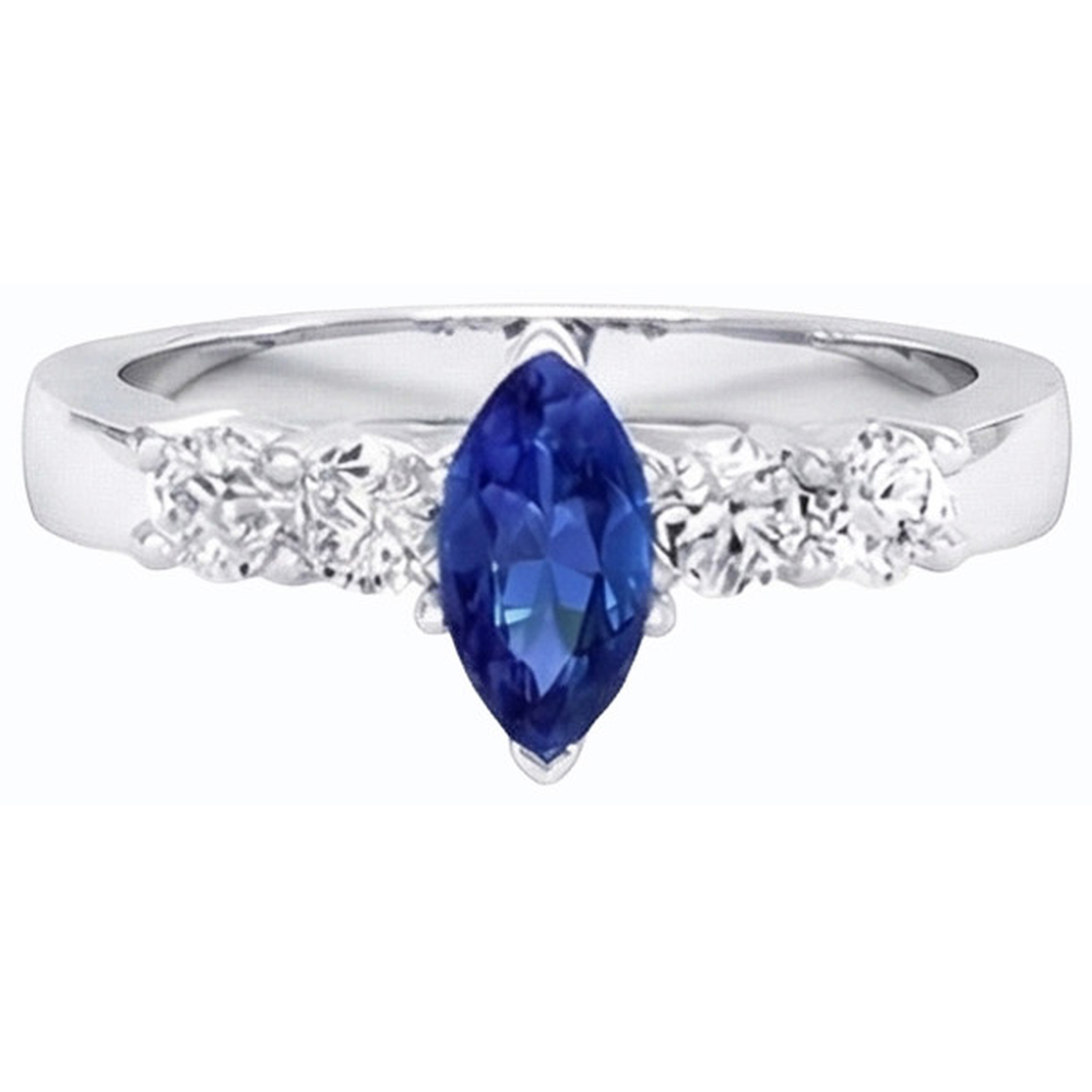 natural round sapphire 1.50ct ring profile view