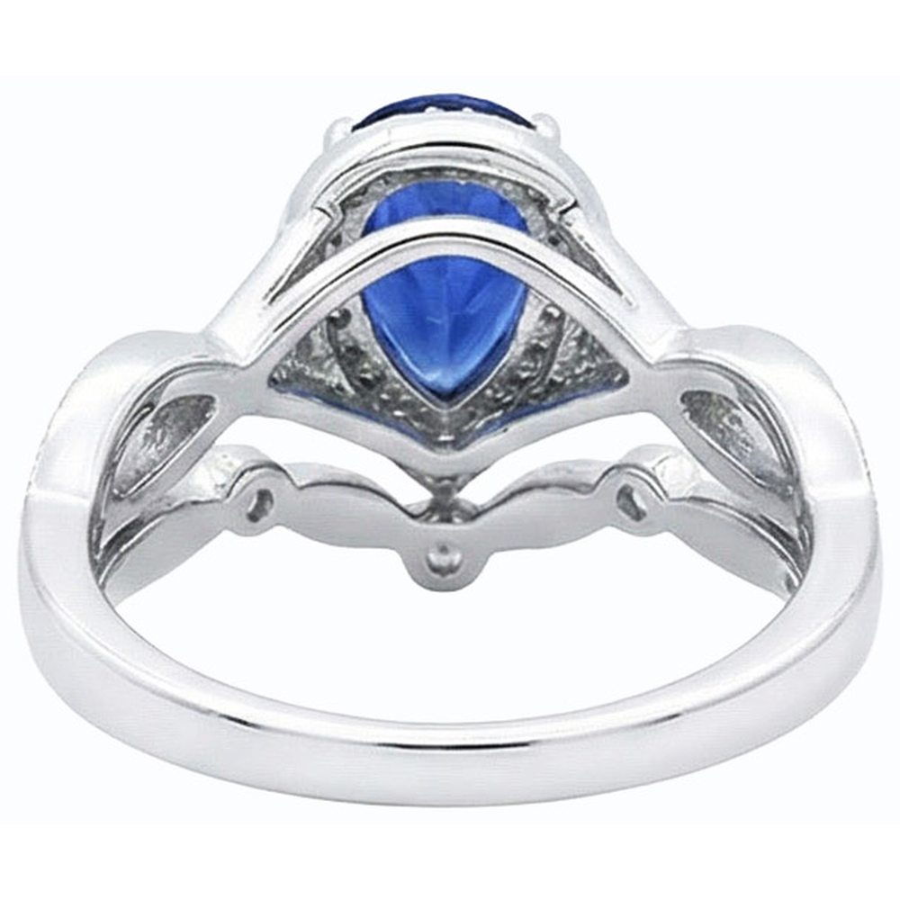 Natural Earth Mined Diamond ( Not Lab Grown ) Ceylon Sapphire Wedding Ring Set Crown Style 3.50 Carats