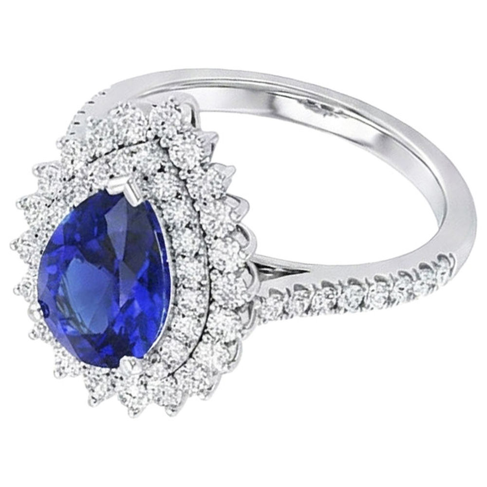 natural round sapphire 5.50ct ring side angle