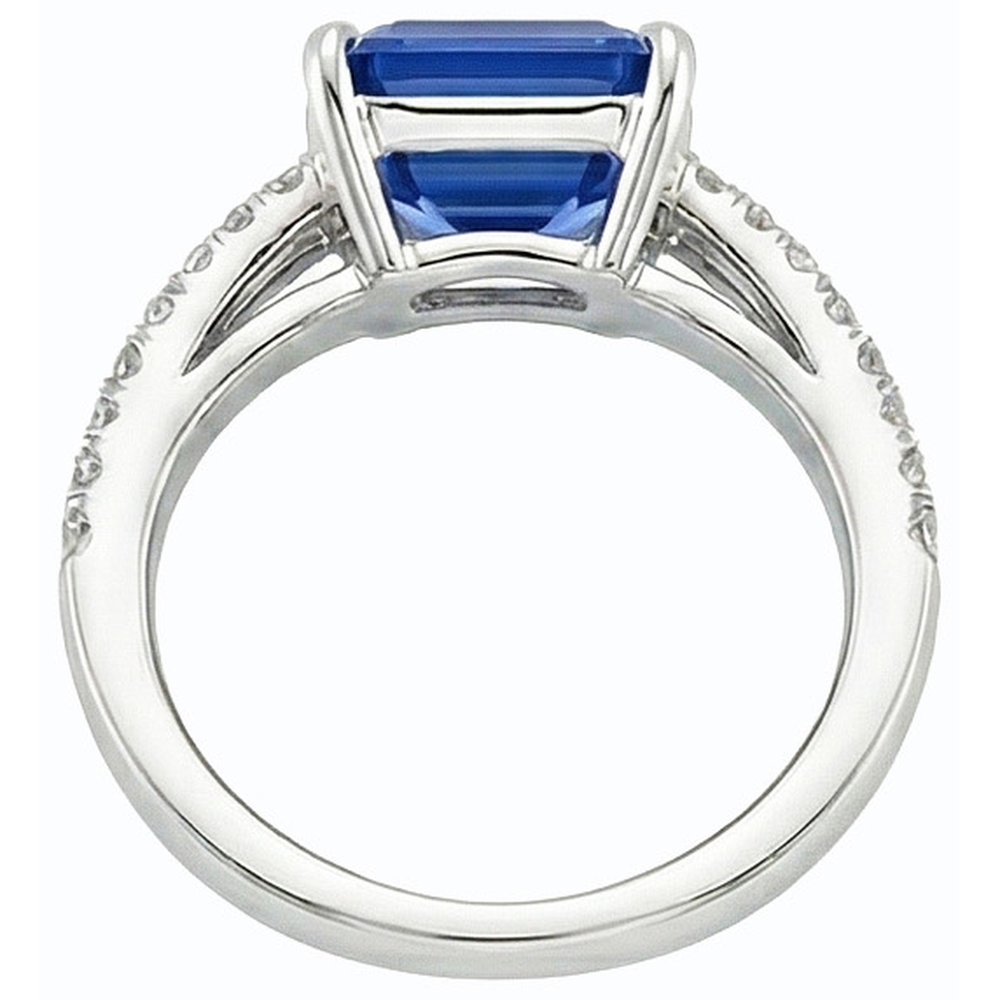 natural emerald sapphire 4.50ct ring side angle
