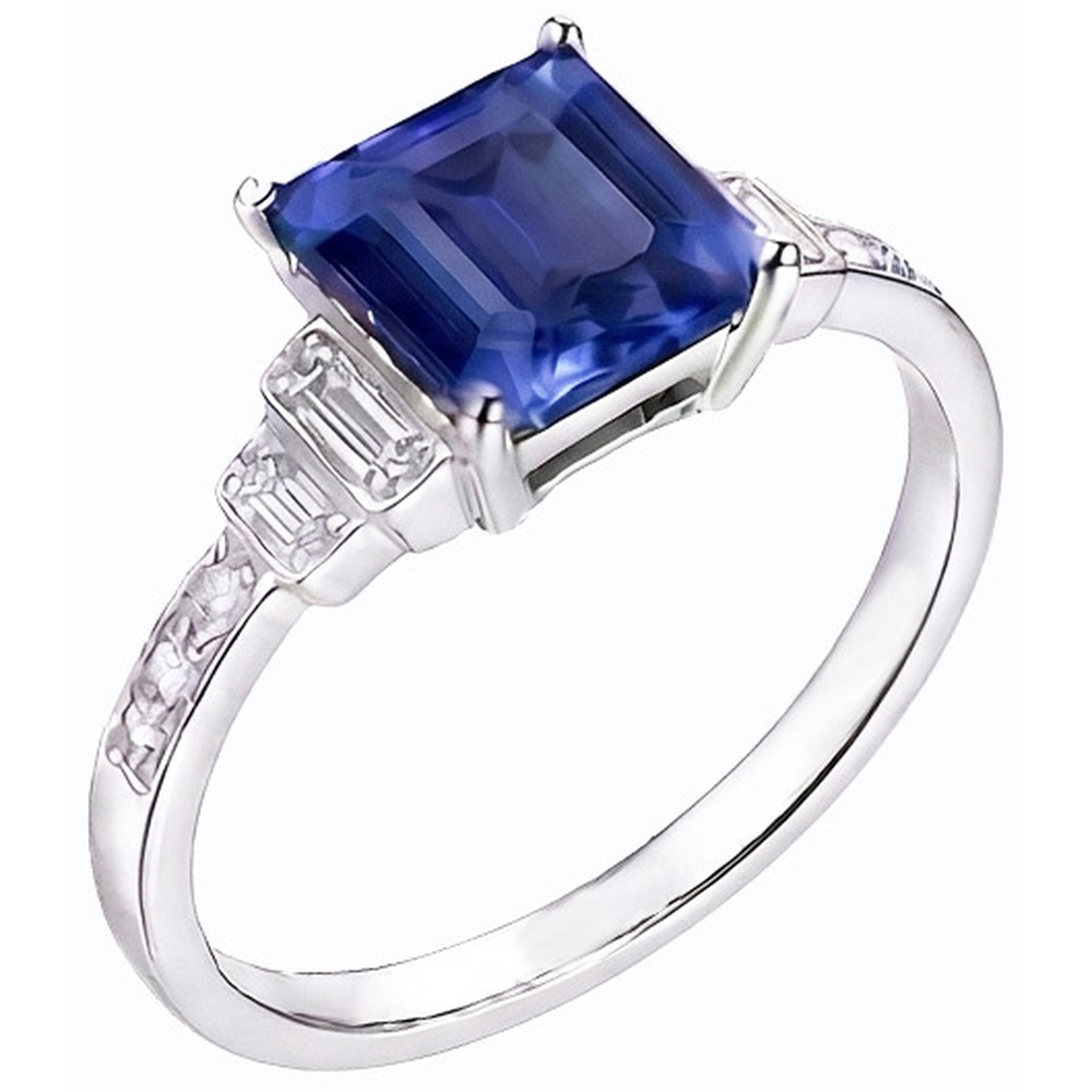 natural emerald sapphire 3ct ring side angle