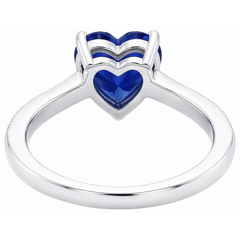 natural round sapphire 2ct ring profile view